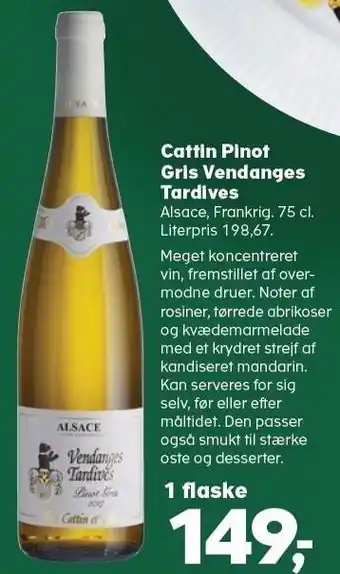 Cattin pinot gris vendanges tardives