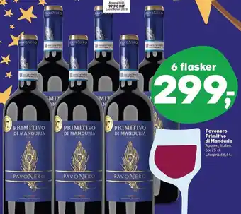 Kvickly Pavonero primitivo di manduria tilbud