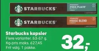 Kvickly Starbucks kapsler tilbud