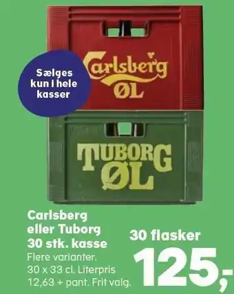 Kvickly Carlsberg eller tuborg 30 stk. kasse tilbud