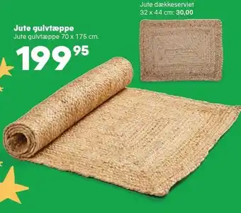 Kvickly Jute gulvtæppe tilbud