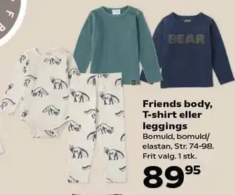 Kvickly Friends body, t-shirt eller leggings tilbud