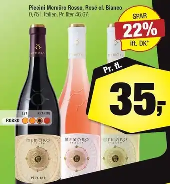 Calle Piccini memôro rosso, rosé el. bianco tilbud