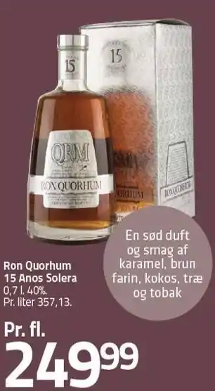 Fleggaard Ron quorhum 15 anos solera tilbud