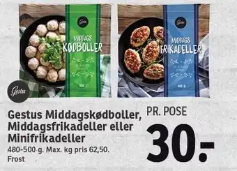 SPAR Gestus middagskødboller, middagsfrikadeller eller minifrikadeller tilbud