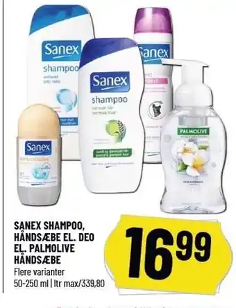 Løvbjerg Sanex shampoo håndsæbe el. deo el. palmolive håndsæbe tilbud