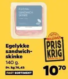 Netto Egelykke sandwichskinke tilbud