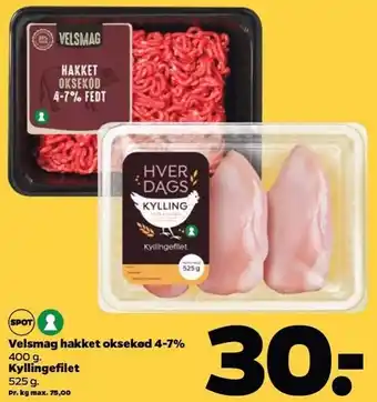 Netto Velsmag hakket oksekød 4-7% tilbud