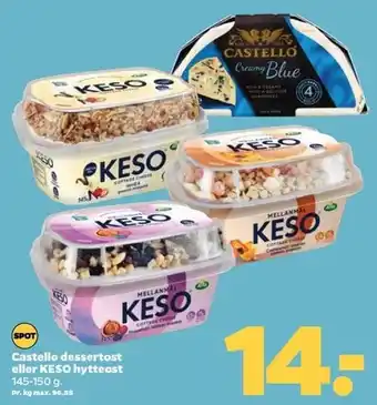 Netto Castello dessertost eller keso hytteost tilbud