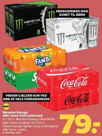 Netto Monster energy eller coca-cola sodavand tilbud