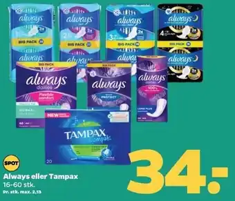 Netto Always eller tampax tilbud
