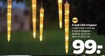 Netto 5-pak led istapper tilbud