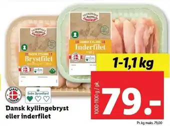 Lidl Dansk kyllingebryst eller inderfilet tilbud