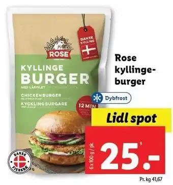 Lidl Rose kyllinge-burger tilbud