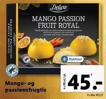 Mango- og passionsfrugtis