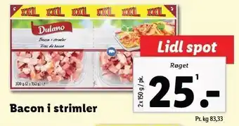 Lidl Bacon i strimler tilbud