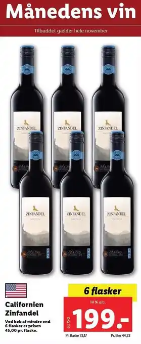 Lidl Californien zinfandel tilbud