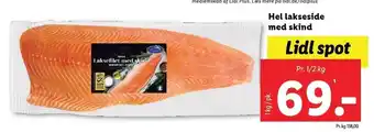 Lidl Hel lakseside med skind tilbud