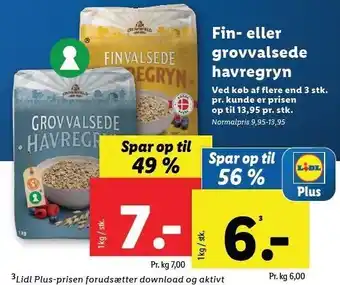 Lidl Fin- eller grovvalsede havregryn tilbud