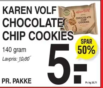 ABC Lavpris KAREN VOLF CHOCOLATE CHIP COOKIES tilbud