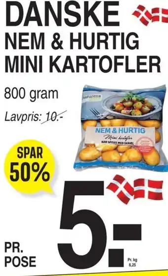 ABC Lavpris DANSKE NEM & HURTIG MINI KARTOFLER tilbud