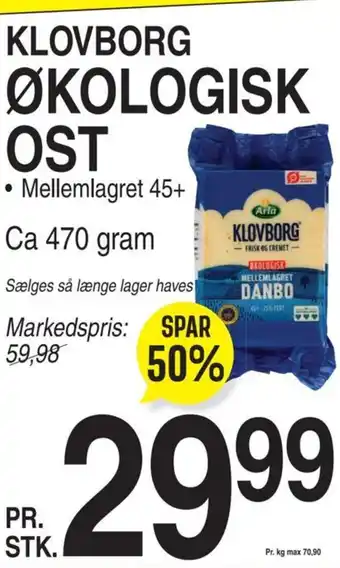 ABC Lavpris KLOVBORG ØKOLOGISK OST tilbud