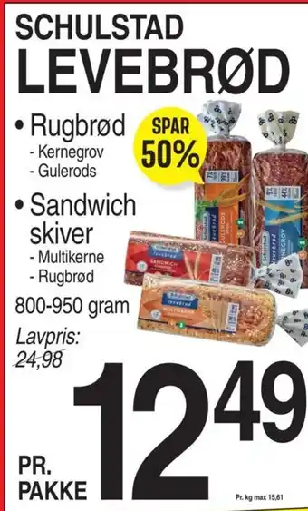 ABC Lavpris SCHULSTAD LEVEBRØD tilbud