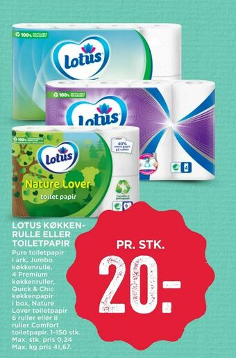 MENY Lotus køkken­rulle eller toiletpapir tilbud