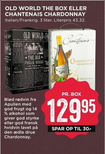 MENY Old world the box eller chantenais chardonnay tilbud