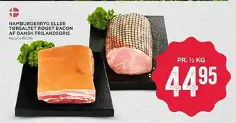 MENY Hamburgerryg eller tørsaltet røget bacon af dansk frilandsgris tilbud