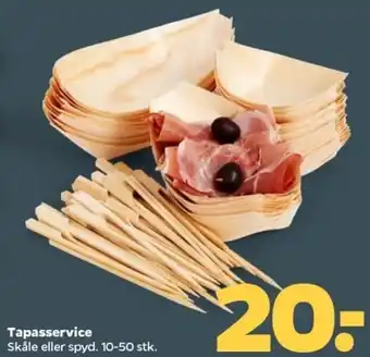 Netto Tapasservice Skåle eller Spyd. 10-50 stk. tilbud