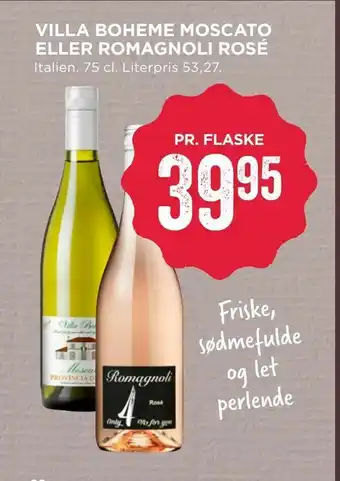 MENY Villa boheme moscato eller romagnoli rosé tilbud