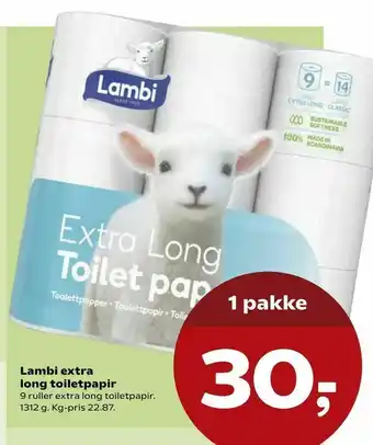 SuperBrugsen Lambi extra long toiletpapir tilbud