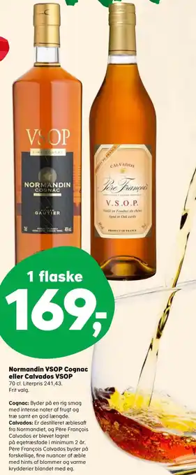 Kvickly Normandin VSOP Cognac eller Calvados VSOP 70 cl. tilbud