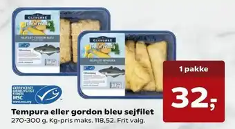 Tempura eller gordon bleu sejfilet