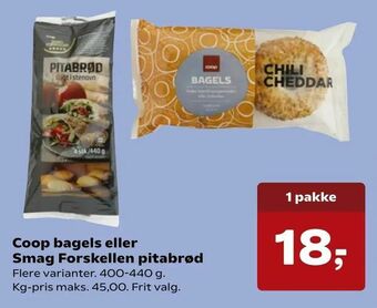 Coop bagels eller Smag Forskellen pitabrød