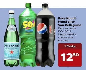 SuperBrugsen Faxe kondi, pepsi eller san pellegrino tilbud