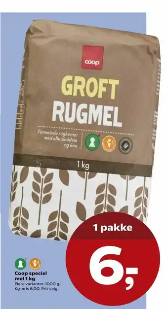 SuperBrugsen Coop speciel mel 1 kg tilbud