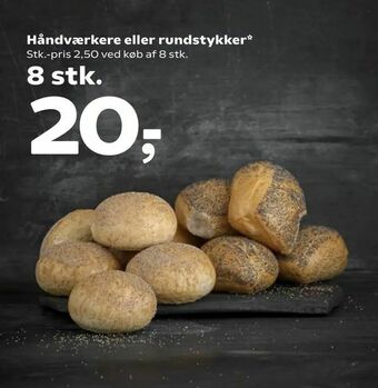 SuperBrugsen Håndværkere eller rundstykker tilbud