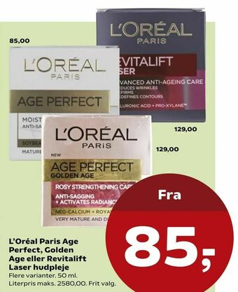 SuperBrugsen L'Oréal Paris Age Perfect, Golden Age eller Revitalift Laser hudpleje tilbud