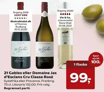SuperBrugsen 21 Gables eller Domaine Jas d'Esclans Cru Classe Rosé tilbud