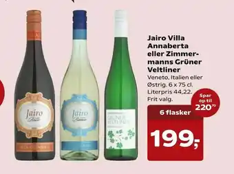 SuperBrugsen Jairo Villa Annaberta eller Zimmer manns Grüner Veltliner tilbud