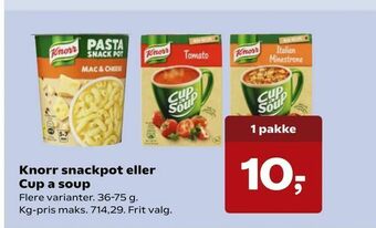 SuperBrugsen Knorr snackpot eller Cup a soup tilbud