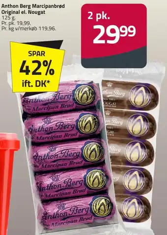 Fleggaard Anthon Berg Marcipanbrød Original el. Nougat tilbud