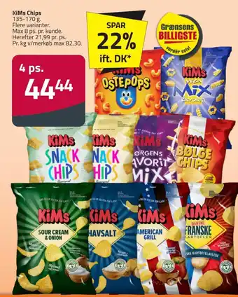 Fleggaard KiMs Chips 135-170 g tilbud