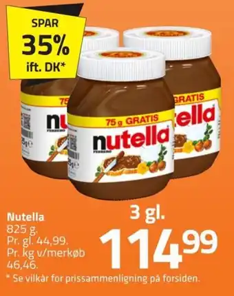 Fleggaard Nutella 825 g. tilbud