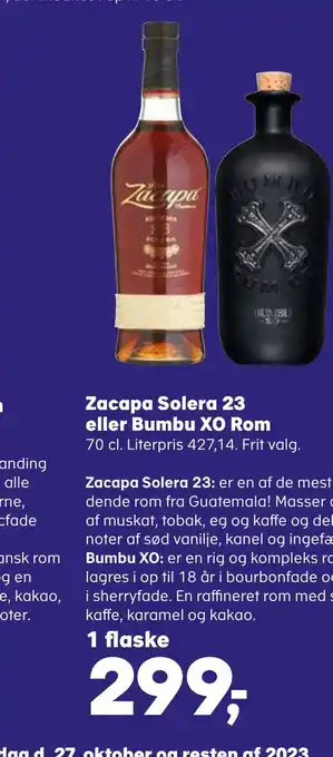 Kvickly Zacapa solera 23 eller bumbu xo rom tilbud