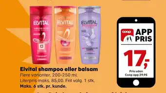Kvickly Elvital shampoo eller balsam tilbud