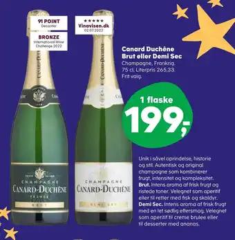 Kvickly Canard duchêne brut eller demi sec tilbud