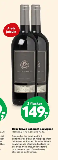 Kvickly Deux grives cabernet sauvignon tilbud